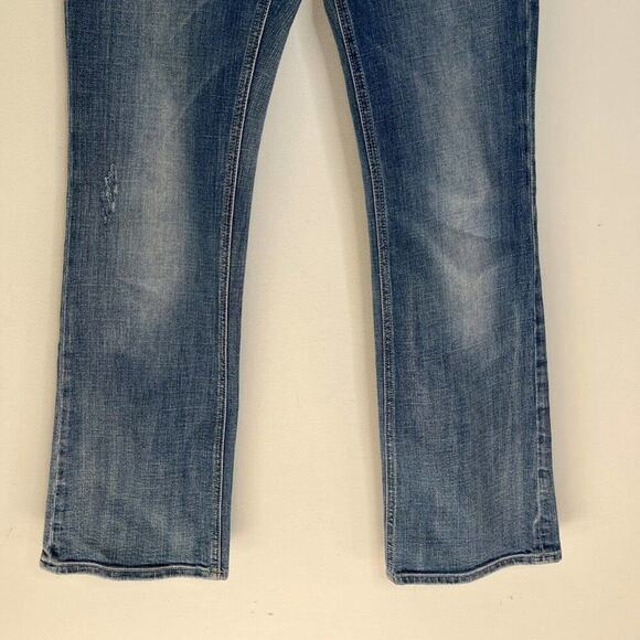 Vigoss Women's Bootcut Jeans Sz 30 Distressed Low Rise Medium Wash Denim Stretch - Picture 5 of 9